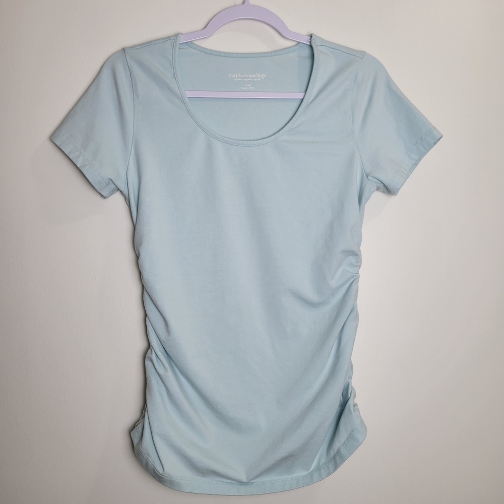 Soft Surroundings Side Shirring Short Sleeve Basic top S